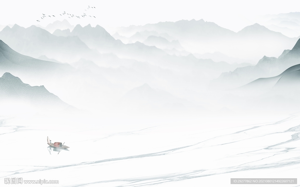 客厅现代山水 tif分层文件