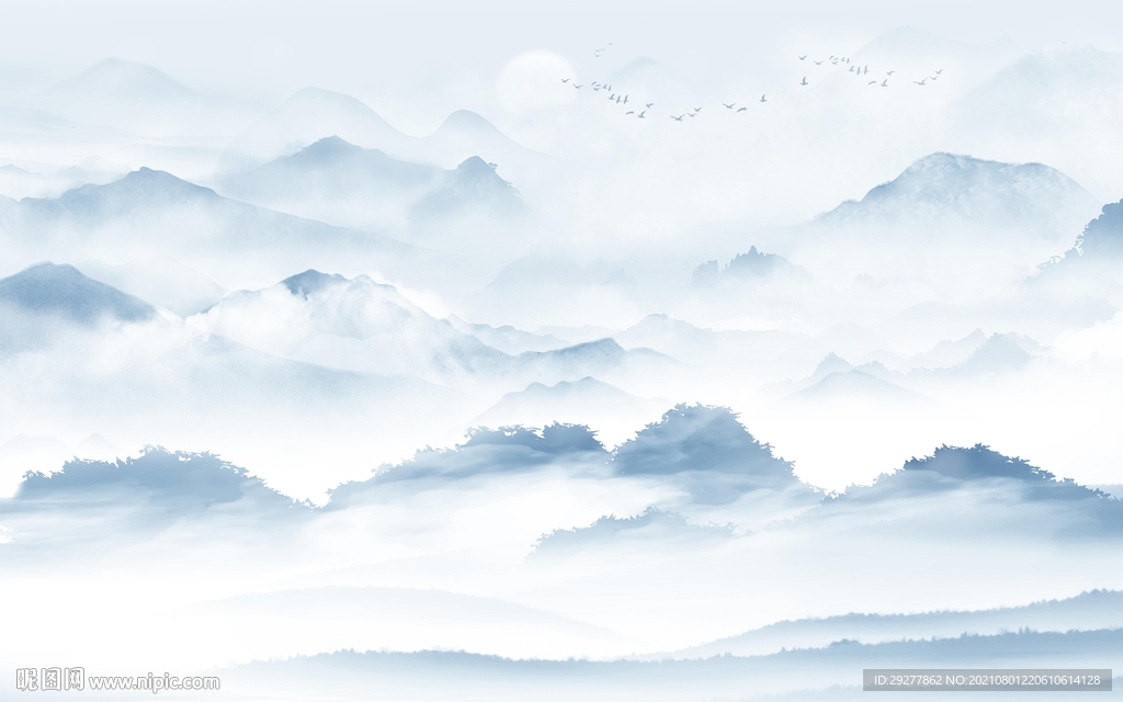 人气现代山水 tif分层文件