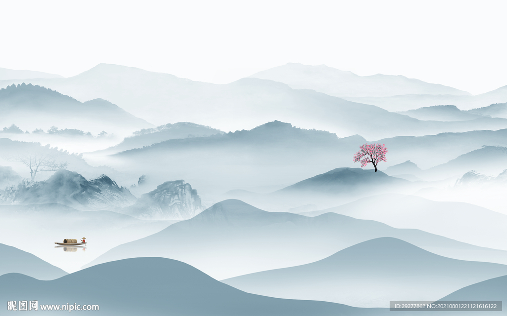 高清 现代山水 tif分层文件