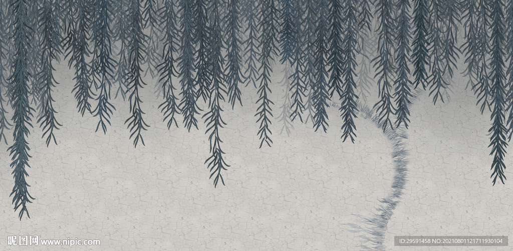 手绘花藤背景墙