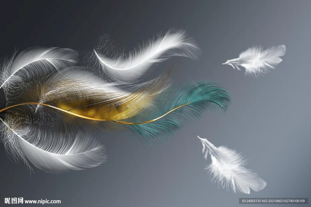 北欧羽毛背景墙