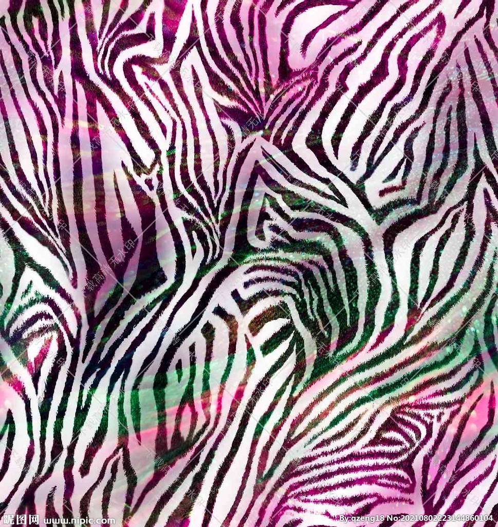 彩色斑马纹 数码印花