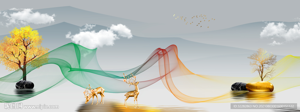 高端装饰床头画 TIF分层图