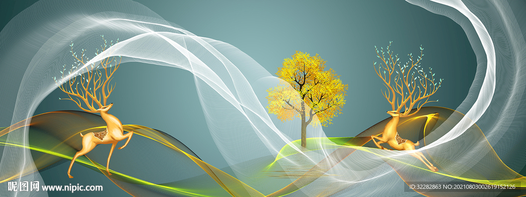 大气装饰床头画 TIF分层图