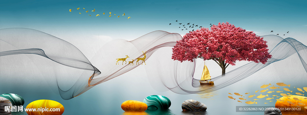 新款晶瓷床头画 TIF分层图