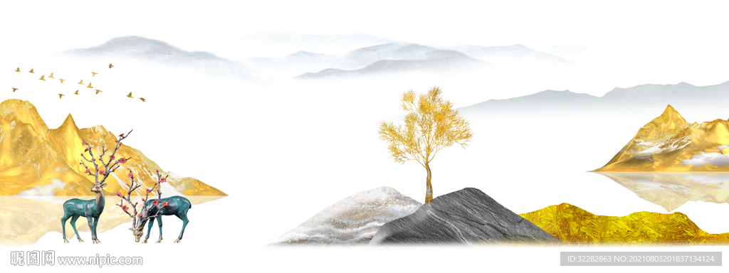 简约晶瓷床头画 TIF分层图