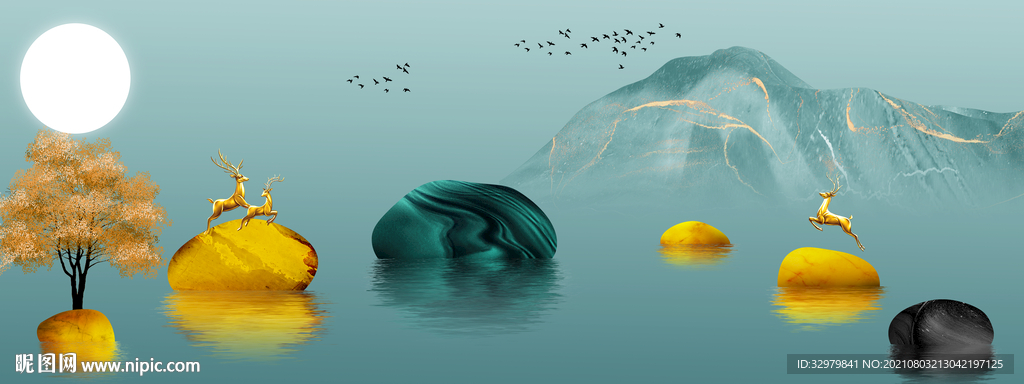 爆款现代新床头画 TIF分层