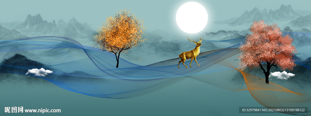 最新现代新床头画 TIF分层