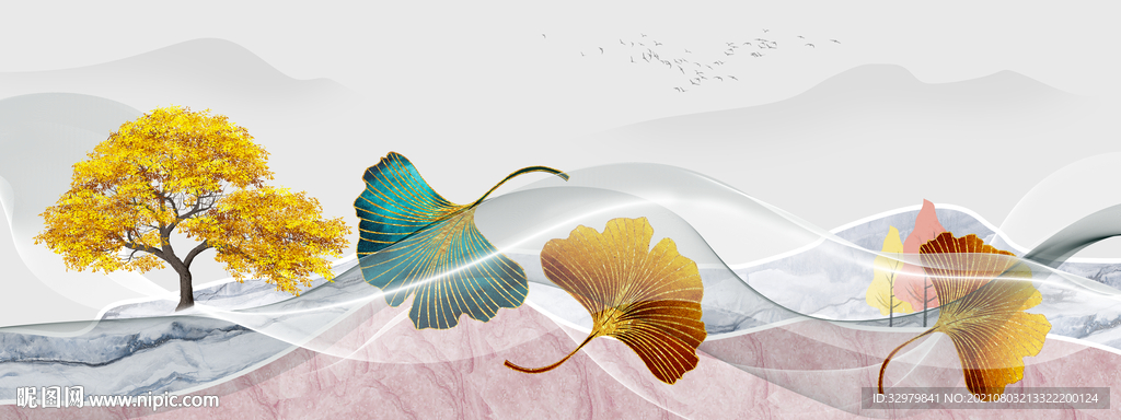 人气现代新床头画 TIF分层