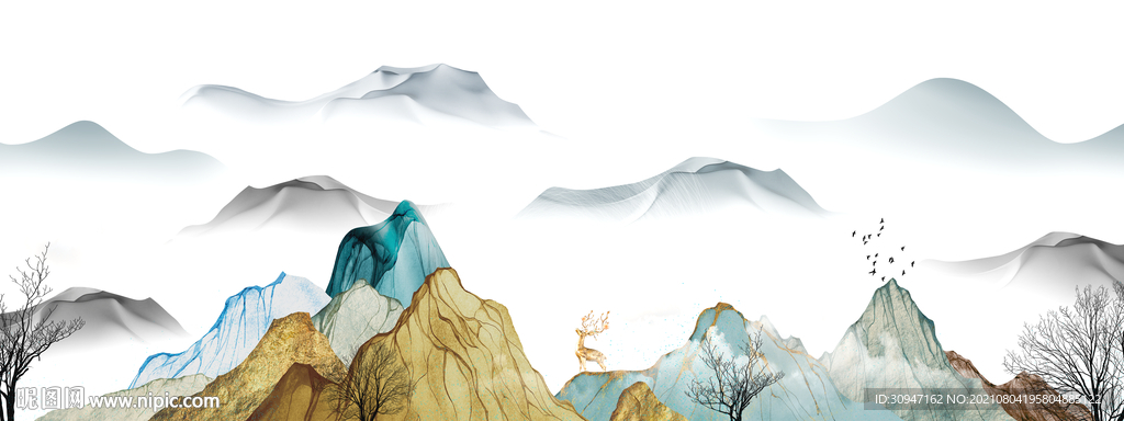 人气奢华床头画 TIF分层图