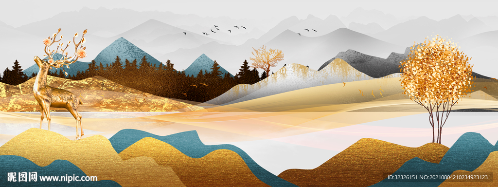 高端 晶钻床头画 TIF分层图