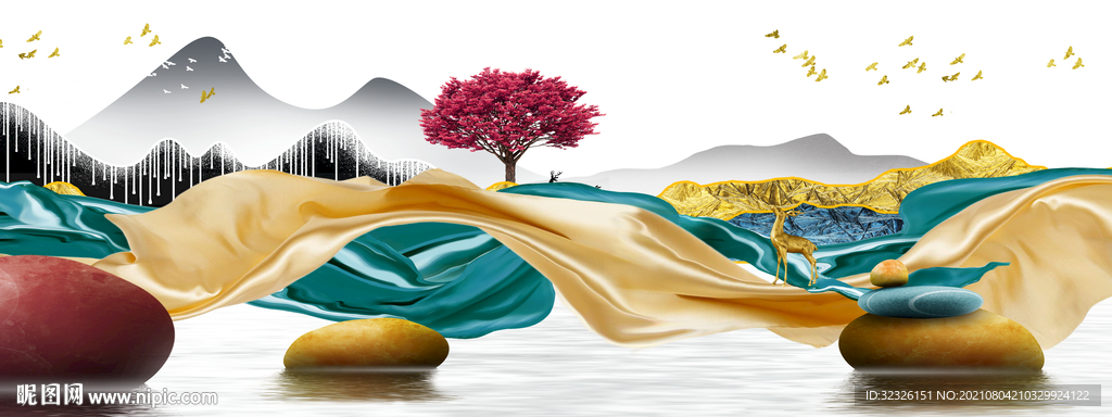 高清晶钻床头画 TIF分层图