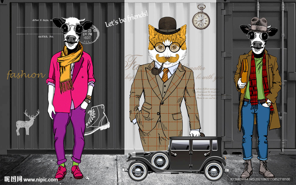 时尚男装店背景墙