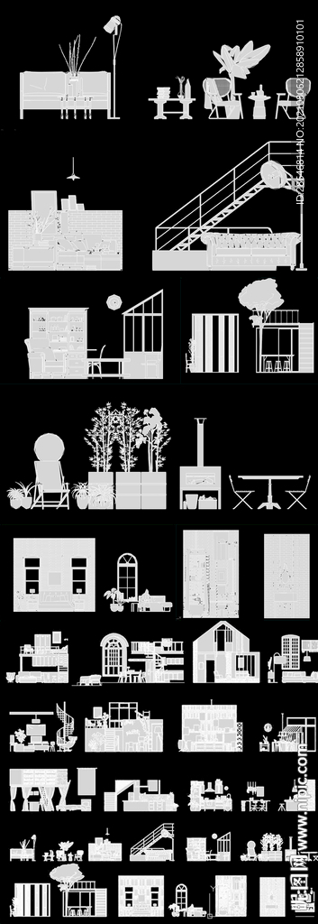 工业风家具CAD图库