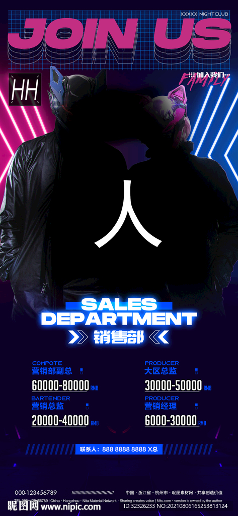 酒吧招聘海报气氛销售