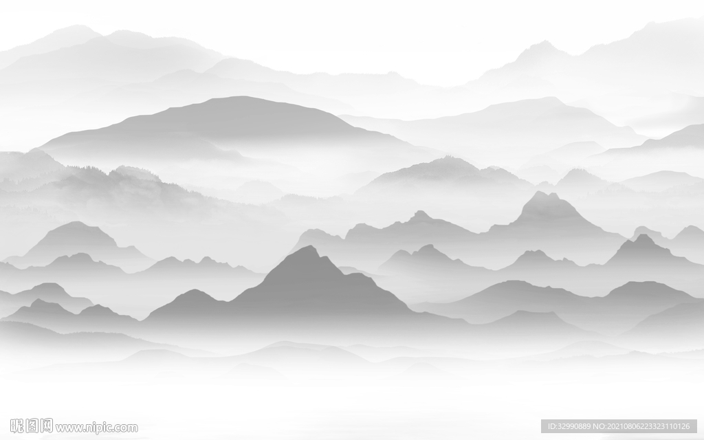 高档灰色最新山水 TIF分层