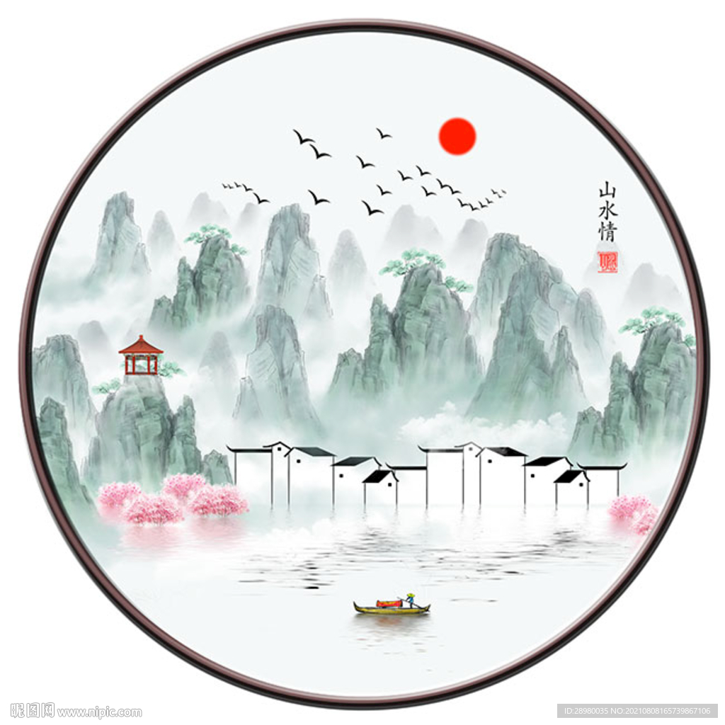 江南印象山水装饰画