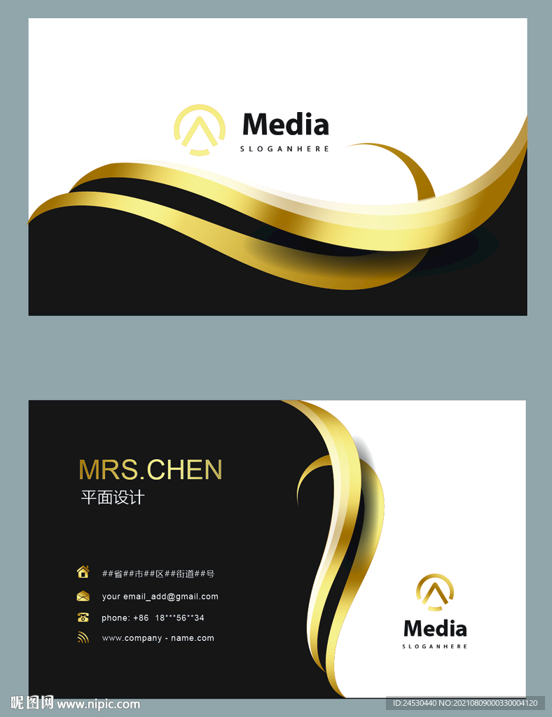 黑色金色名片商务