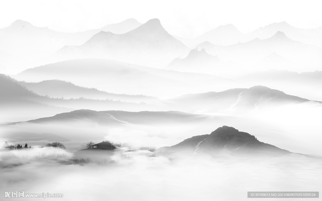 最新山水画 TIF文件分层