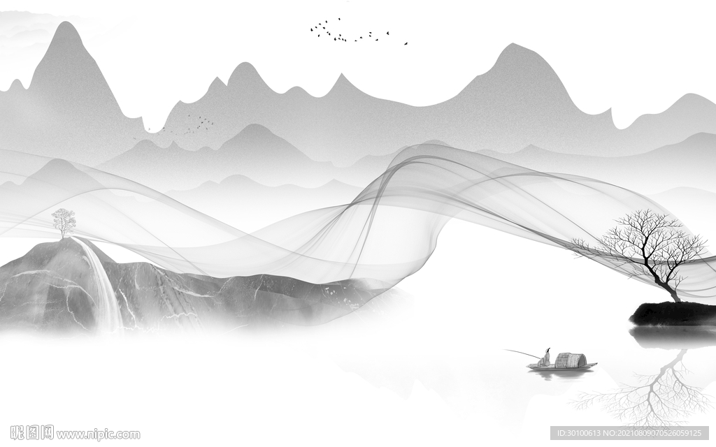 中国风高雅山水 TIF文件分层