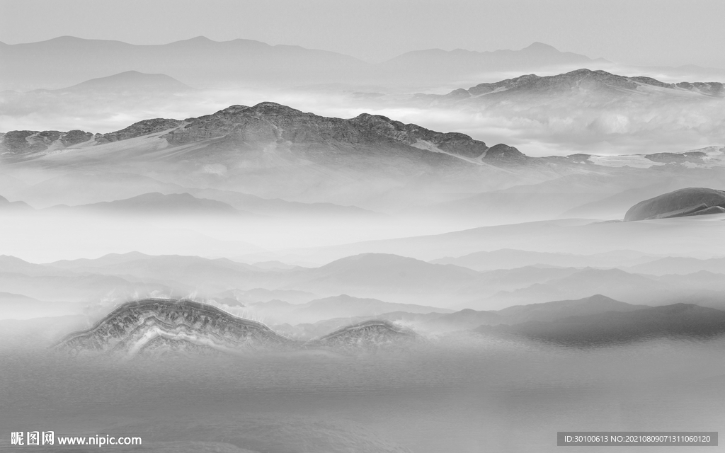 新中式高雅山水 TIF文件分层