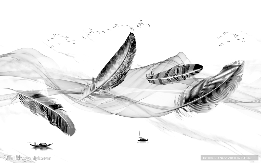 高清羽毛爵士白 TIF文件分层