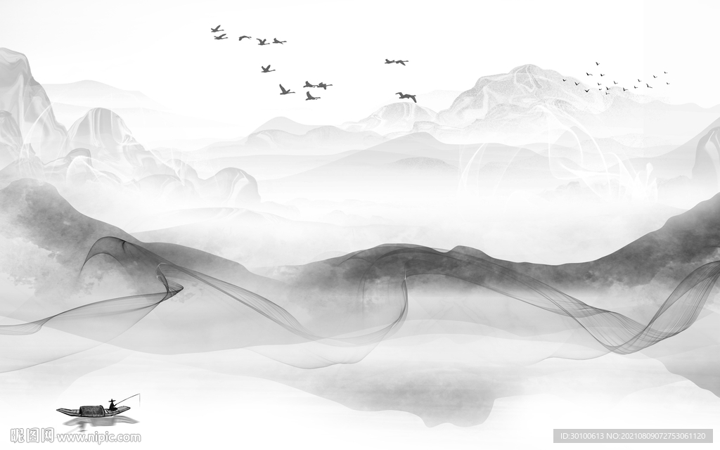 中式高雅山水 TIF文件分层
