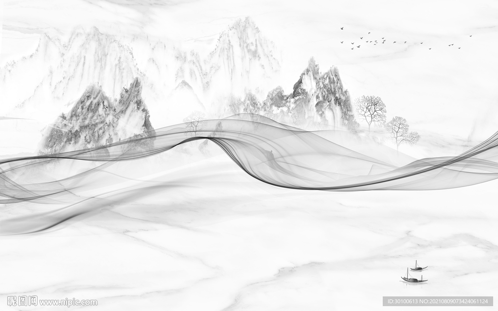 高档 高雅山水 TIF文件分层