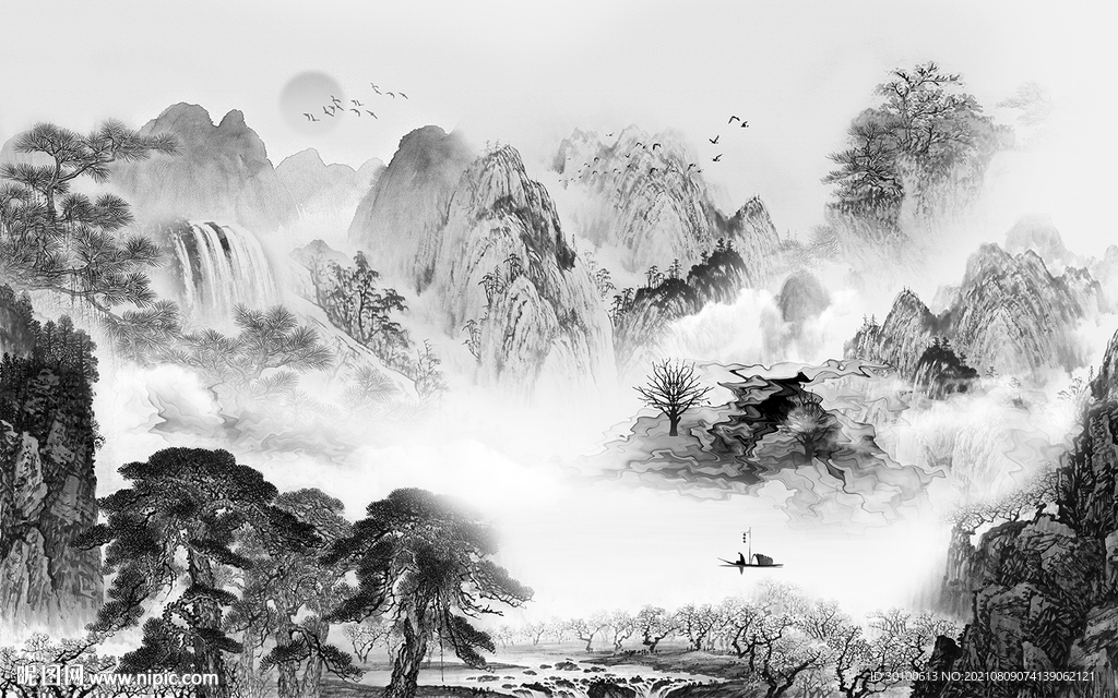 高清 高雅山水 TIF文件分层