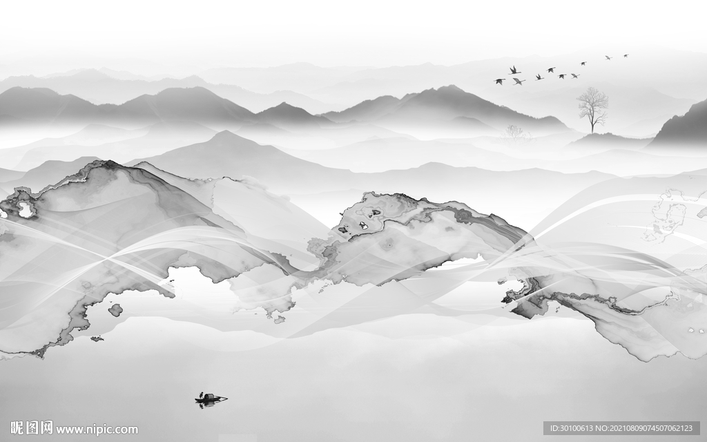 高清 新山水画 TIF文件分层