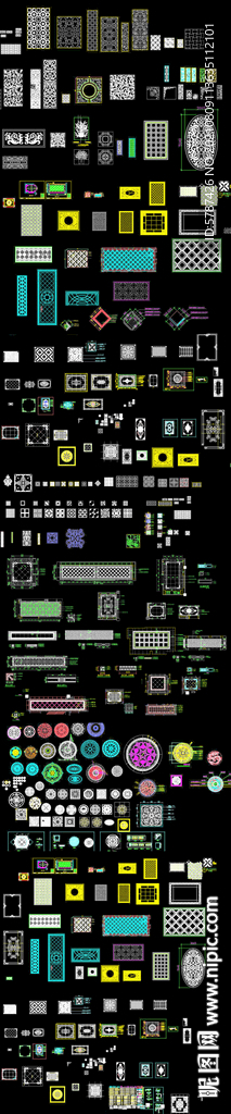 水刀腰线CAD图库