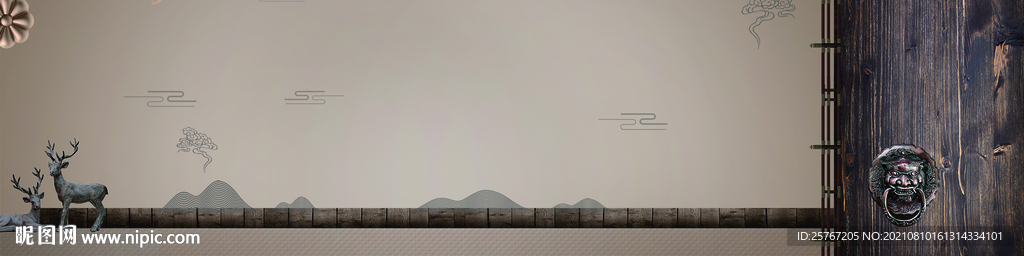 中式海报房地产背景古风文化