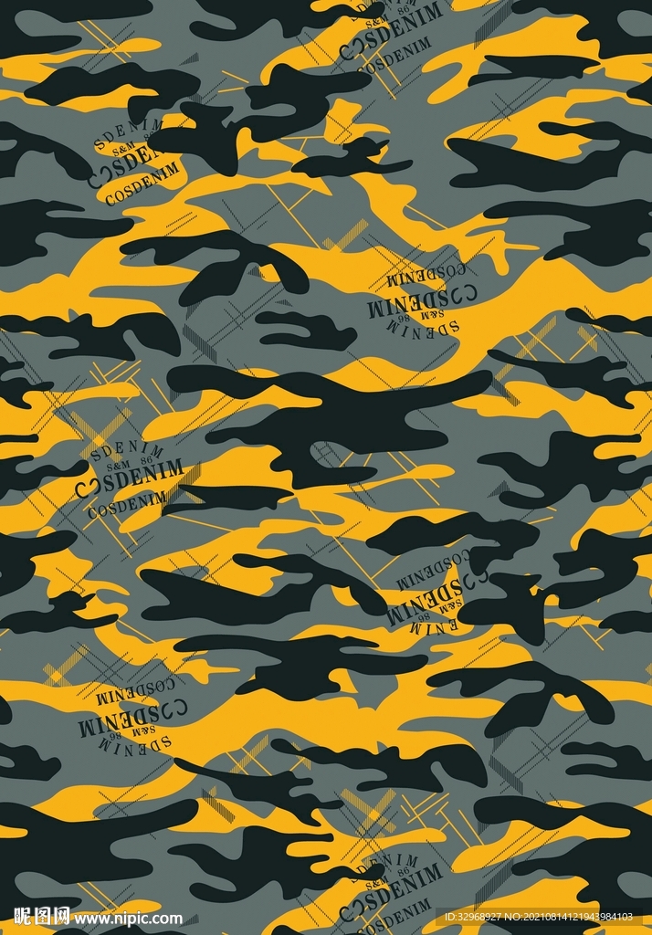 格子字母斜纹迷彩