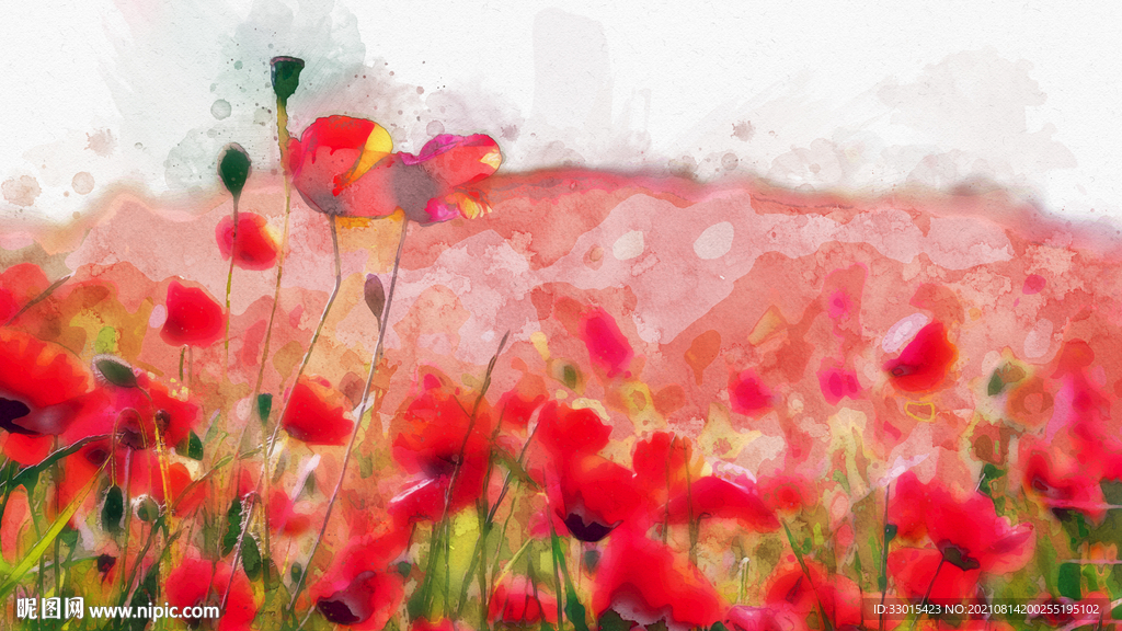 花抽象手绘装饰画