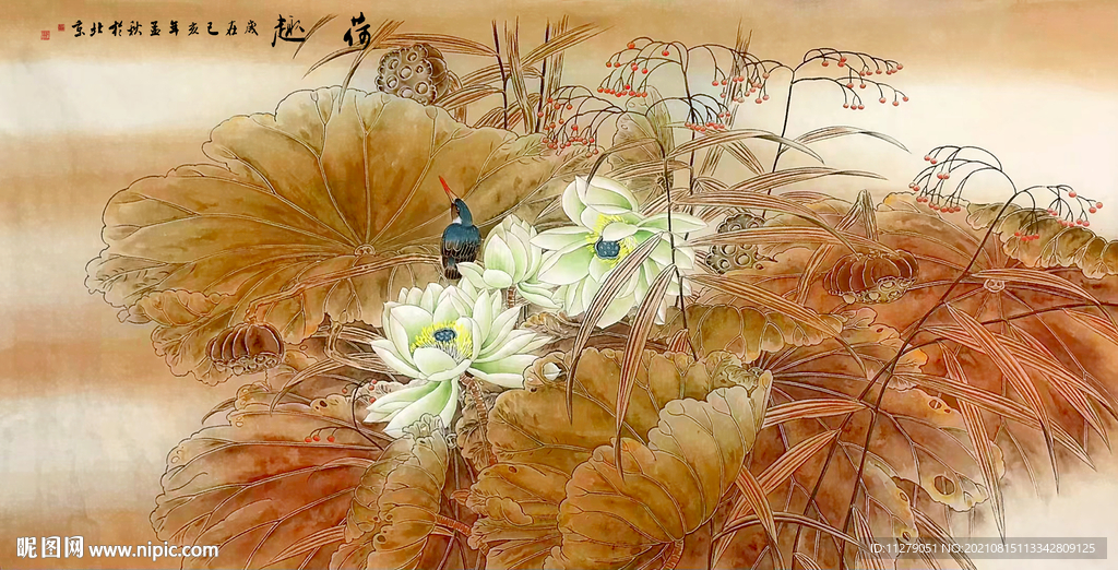 荷趣荷花装饰画