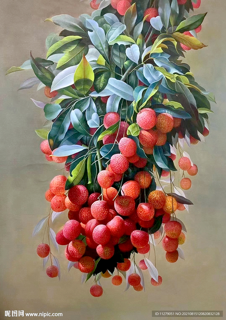 荔枝油画