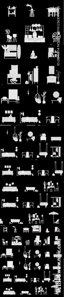 度假民宿家具CAD图库