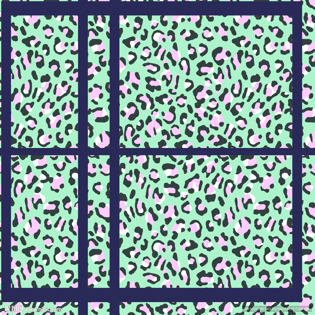 豹纹 几何图案 数码印花 大牌