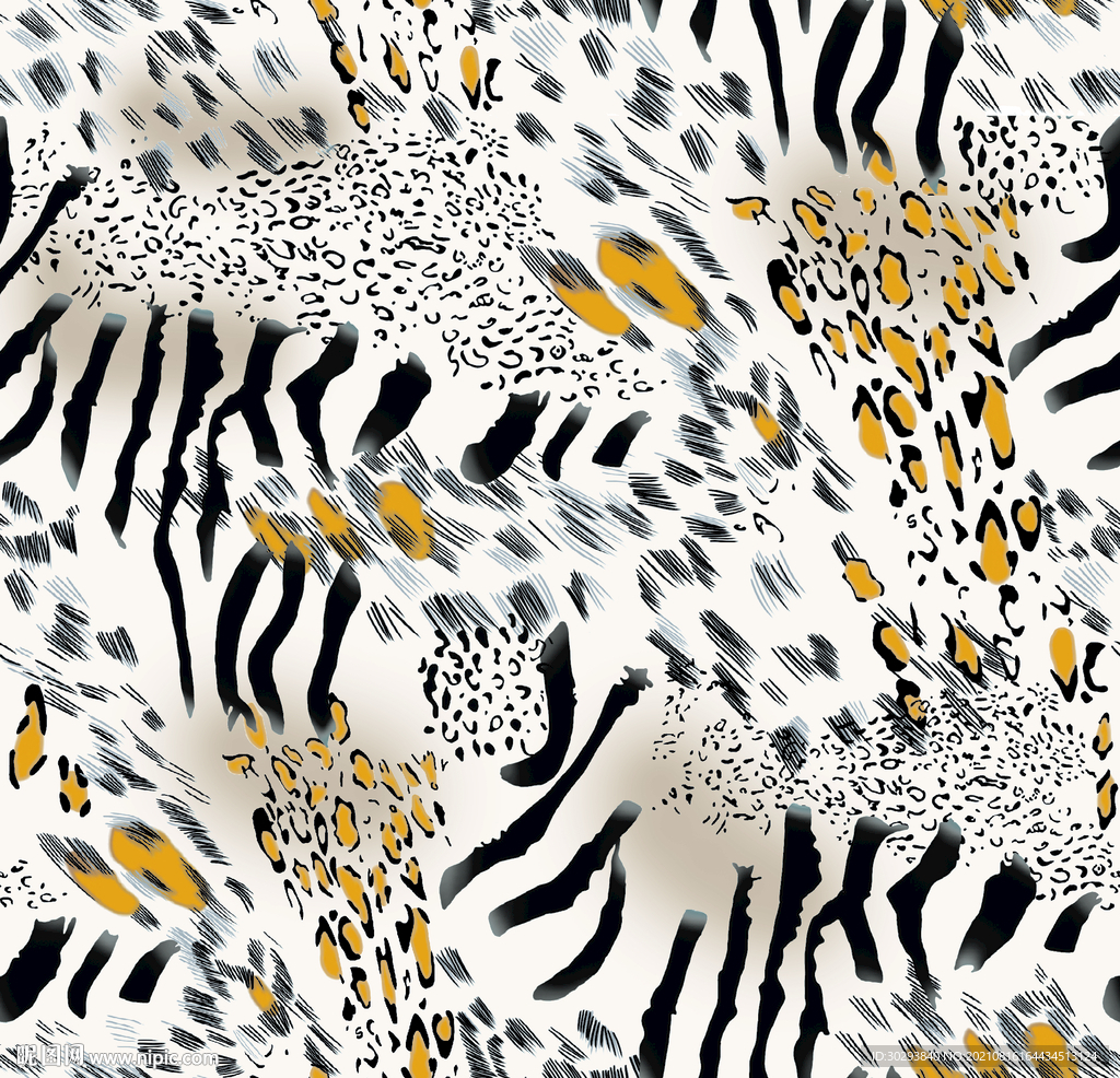 豹纹 几何图案 数码印花 大牌