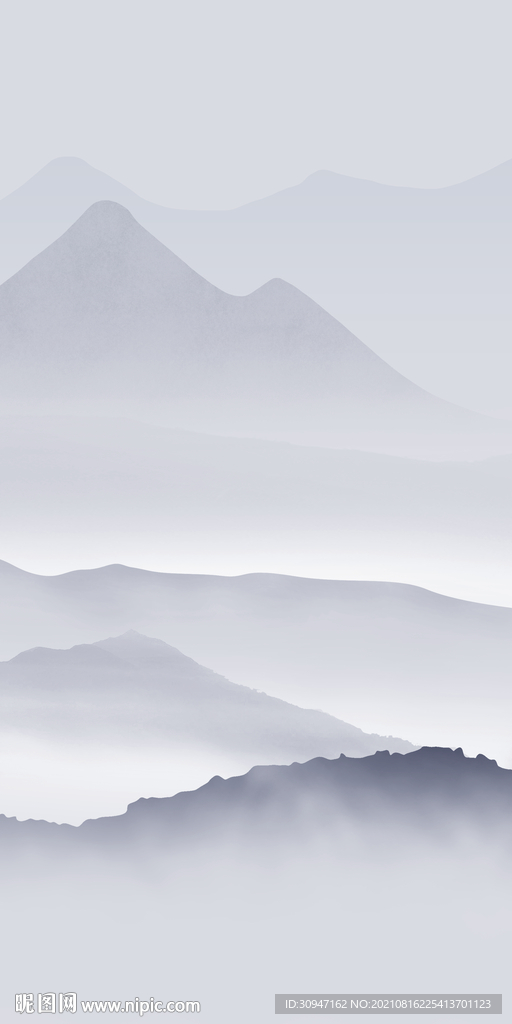 人气 新玄关山水 TIF分层画