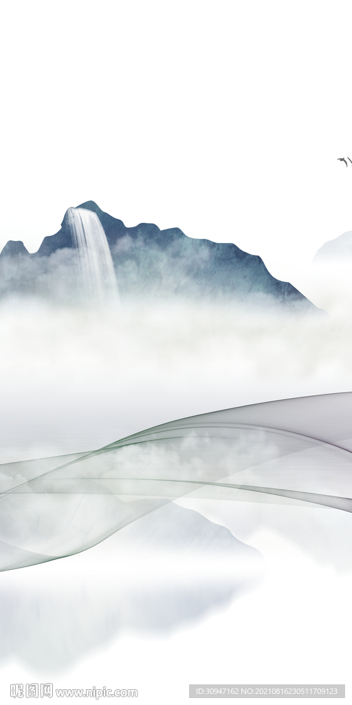 人气玄关画山水 文件分层  