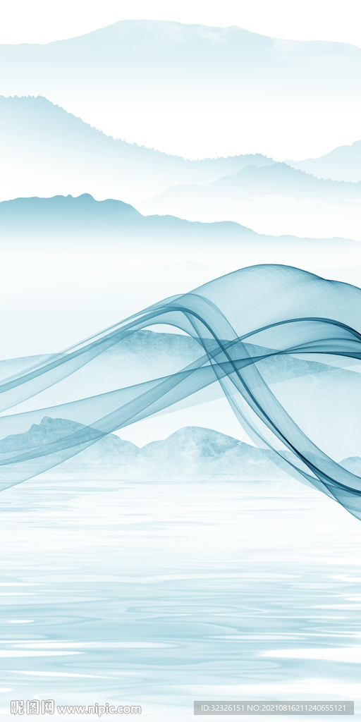 新中式新玄关山水 tif分层图