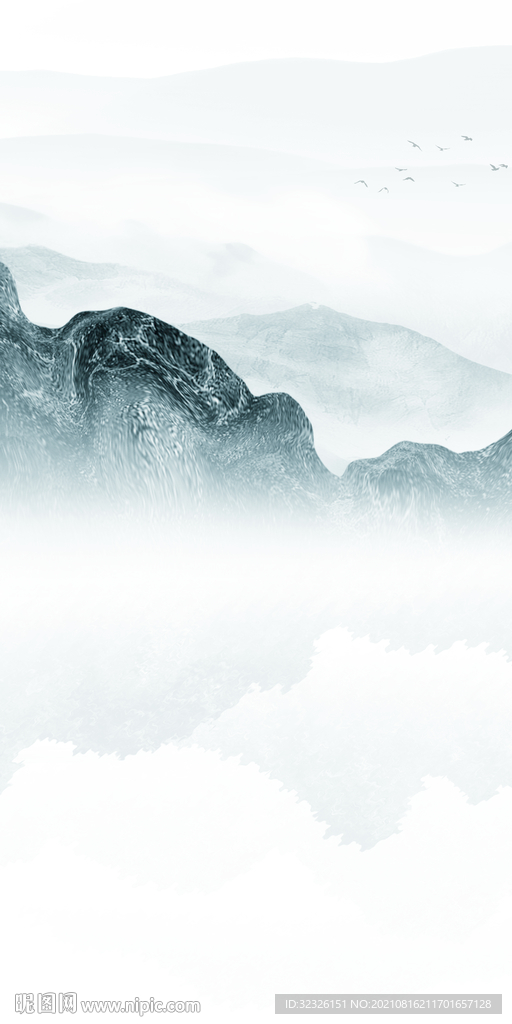 中式新玄关山水 tif分层图