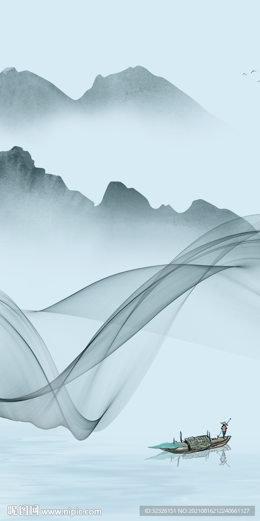 线条 新玄关山水 tif分层图