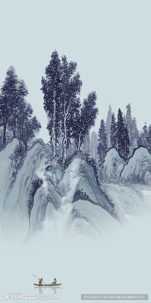 高档新玄关山水 tif分层图