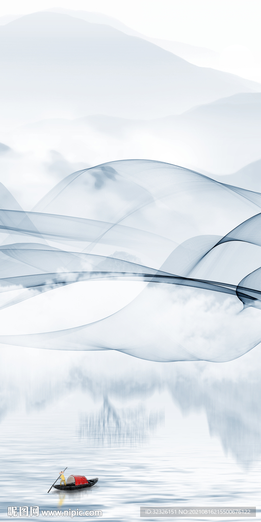 人气 玄关画山水 tif分层图