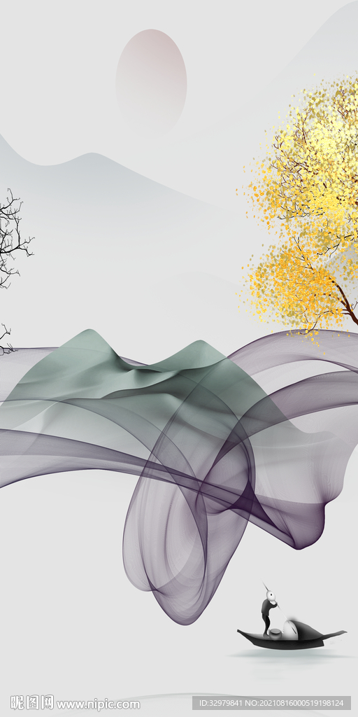 现代 玄关山水新画 TIF分层