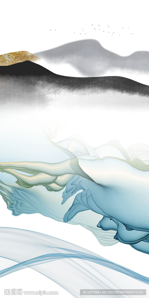 新品新山水画 TIF分层图 