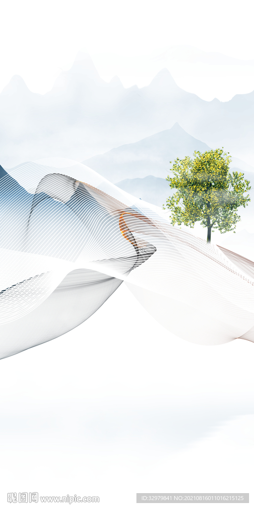 玄关新山水画 TIF分层图 