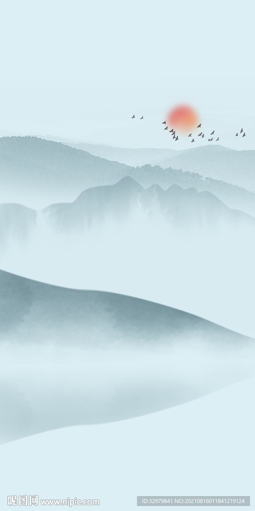 最 新山水画 TIF分层图 